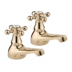 Deva Tudor Traditional Bath Taps Pair - Gold