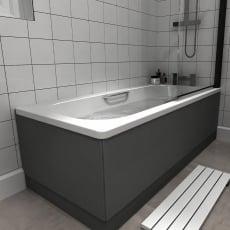 Duchy Vantage Rectangular Steel Enamel Bath with Twin Grips