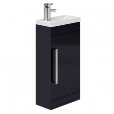 Duchy Nevada 1-Door Floor Standing Vanity Unit with Basin 400mm Wide Indigo Gloss 1 Tap Hole