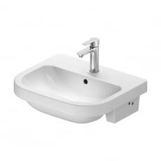 Duravit D-Code Rectangular Wall Hung Basin with Overflow 550mm Wide - 1 Tap Hole