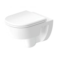 Duravit D-Code Rimless Wall Hung Toilet - Soft Close Seat