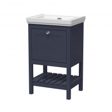 Hudson Reed Bexley Floor Standing Vanity Unit with 0TH Basin 500mm Wide - Indigo Blue