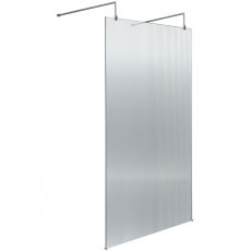 Hudson Reed Fluted Wet Room Screen with Support Arm and Feet 1000mm Wide - 8mm Glass