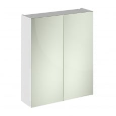 Hudson Reed Fusion Mirrored Bathroom Cabinet (50/50) 600mm Wide - Gloss White