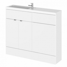 Hudson Reed Fusion Compact Combination Unit with Slimline Basin - 1000mm Wide - Gloss White