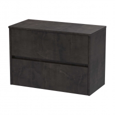 Havana Wall Hung 2-Drawer Vanity Unit with Worktop 800mm Wide - Metallic Slate