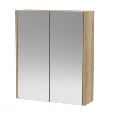 Hudson Reed Juno Mirrored Bathroom Cabinet (50/50) 600mm Wide - Autumn Oak