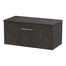 Hudson Reed Juno Wall Hung 1-Drawer Vanity Unit with Worktop 800mm Wide - Metallic Slate