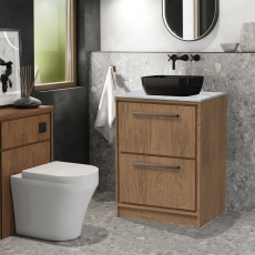 Hudson Reed Lille 600mm 2-Drawer Floor Standing Vanity Unit with Countertop