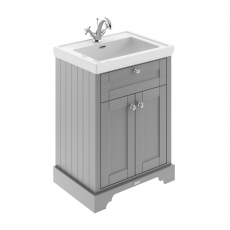 Hudson Reed Old London Floor Standing Vanity Unit with 1TH Classic Basin 600mm Wide - Storm Grey