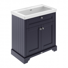 Hudson Reed Old London Floor Standing Vanity Unit with 0TH Classic Basin 800mm Wide - Twilight Blue