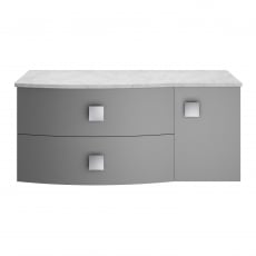 Hudson Reed Sarenna LH Wall Hung Vanity Unit with Grey Marble Top 1000mm Wide - Dove Grey