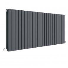 Hudson Reed Sloane Double Designer Horizontal Radiator 600mm H x 1398mm W - Anthracite