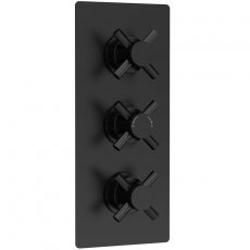 Hudson Reed Tec Crosshead Concealed Shower Valve Triple Handle - Matt Black