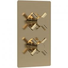 Hudson Reed Tec Crosshead Concealed Shower Valve Dual Handle - Brushed Brass