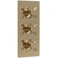 Hudson Reed Tec Crosshead Concealed Shower Valve Triple Handle - Brushed Brass