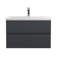 Hudson Reed Urban Wall Hung 2-Drawer Vanity Unit with Basin 1 Satin Anthracite - 800mm Wide