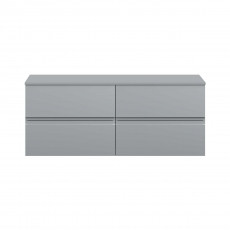 Hudson Reed Urban Wall Hung 4-Drawer Vanity Unit with Worktop 1200mm Wide - Satin Grey