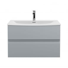 Hudson Reed Urban Wall Hung 2-Drawer Vanity Unit with Basin 4 Satin Grey - 800mm Wide