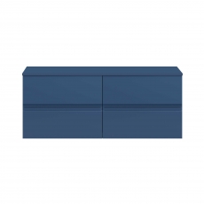 Hudson Reed Urban Wall Hung 4-Drawer Vanity Unit with Worktop 1200mm Wide - Satin Blue