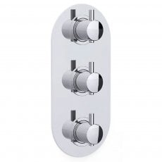 Inta Kiko Thermostatic Concealed 2 Outlet Shower Valve Triple Handle - Chrome