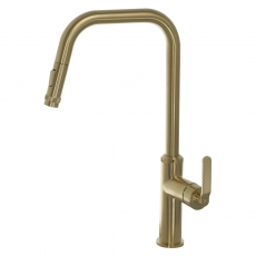 JTP Decor Kitchen Sink Mixer Tap Pull Out Single Lever - Brushed Brrass