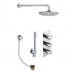 JTP Kio Dual Concealed Mixer Shower with Shower Handset + Bath Filler + Fixed Head