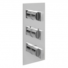 JTP Leo Thermostatic Concealed 2 Outlet Shower Valve Triple Handle - Chrome