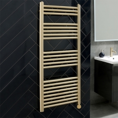 JTP Vos Brushed Finish Electric Designer Heated Ladder Towel Rail