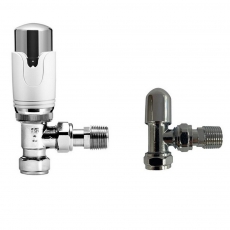 Prestige K-Therm Twin Pack TRV & Lockshield Angled Valve - Refined Chrome