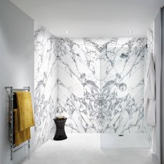 Nuance Acrylic Wall Panel 2420mm H X 1220mm W Carrara Marble Slab Panel B - Gloss