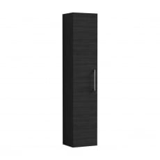 Nuie Arno Wall Hung 1-Door Tall Unit 300mm Wide - Black Woodgrain