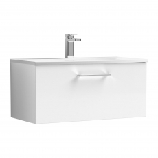 Nuie Arno Wall Hung 1-Drawer Vanity Unit with Basin-4 800mm Wide - Gloss White