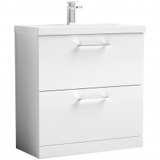 Nuie Arno Floor Standing 2-Drawer Vanity Unit with Basin-1 800mm Wide - Gloss White