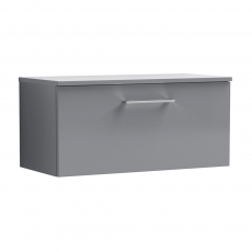 Nuie Arno Wall Hung 1-Drawer Vanity Unit with Worktop 800mm Wide - Satin Grey