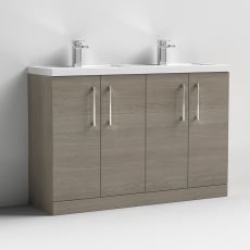 Arno Twin Woodgrain 1200mm 4-Door Floor Standing Vanity Unit