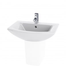 Nuie Asselby Wall Hung Cloakroom Basin 500mm Wide - 1 Tap Hole