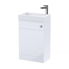 Nuie Athena Basin and WC Toilet Combination Unit 500mm Wide - Gloss White