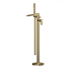 Nuie Binsey Freestanding Bath Shower Mixer Tap with Shower Kit - Brushed Brass