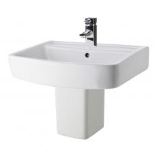 Nuie Bliss Basin and Semi Pedestal 520mm Wide - 1 Tap Hole