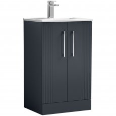 Nuie Deco Floor Standing 2-Door Vanity Unit with Basin-2 500mm Wide - Satin Anthracite