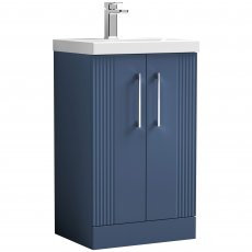 Nuie Deco Floor Standing 2-Door Vanity Unit with Basin-3 500mm Wide - Satin Blue