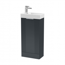 Nuie Deco Compact Floor Standing 1-Door Vanity Unit with Basin 400mm Wide - Satin Anthracite