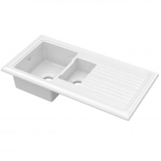 Nuie Inset Kitchen Sink 1.5 Bowl 1010mm L x 525mm W - White