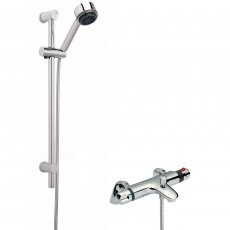 Nuie Reef Thermostatic Bath Shower Mixer with Multi Function Slider Rail Kit - Chrome