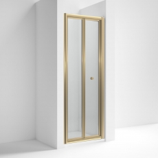 Rene Brushed Brass Bi-Fold Shower Door - 4mm Glass