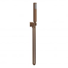Nuie Square Pencil Shower Handset with Hose and Bracket - Brushed Bronze