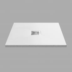 Nuie Slimline White Slate Effect 32mm Square Shower Tray