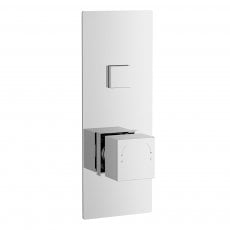 Nuie Square Push Button Concealed Shower Valve Single Outlet - Chrome
