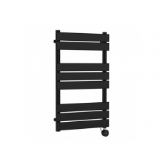 Nuie Flat Panel Electric Towel Rail 840mm H x 500mm W - Matt Black